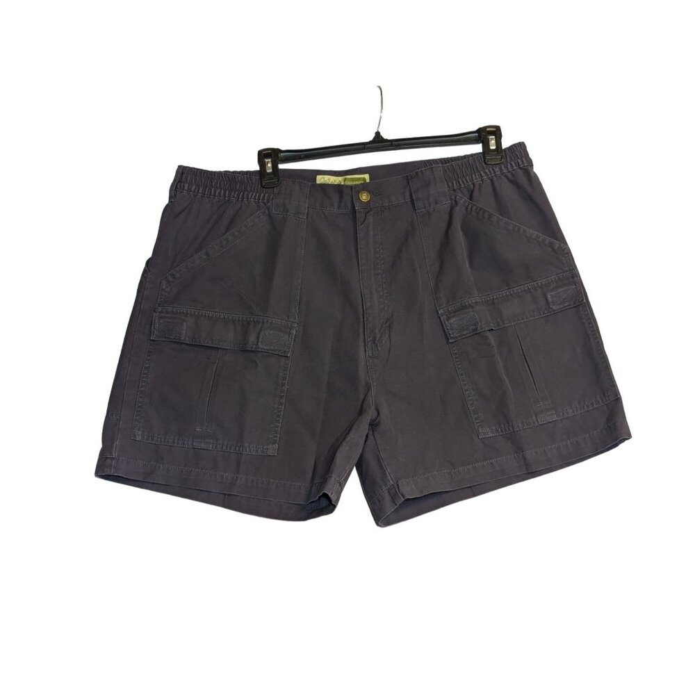 Mens Cabelas Utility Cargo Shorts 42 Gray Cotton Blend